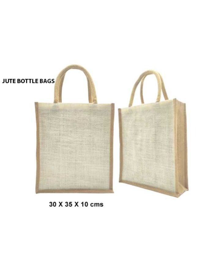 Fatio Set of 10 Jute Bottle Bags for 3 Bottles – Eco-Friendly Cream and Natural Wine Tote - Image 3